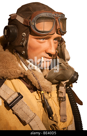 Model statue of pilot of 322 (Dutch) Squadron RAF Second World War in museum at Arnhem Netherlands Stock Photo