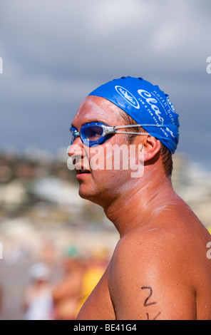 Swim race competitor at Bondi Beach. Sydney, New South Wales, AUSTRALIA Stock Photo
