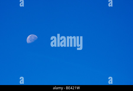 Moon in the morning sky, Yorkshire Dales, England, UK Stock Photo