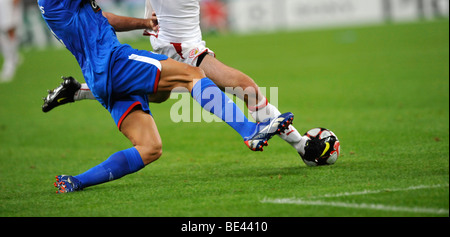 Detail duel in soccer Stock Photo