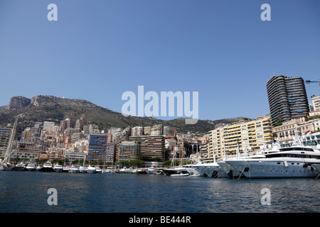 expensive boats in the port of monte carlo monaco south of france Stock Photo