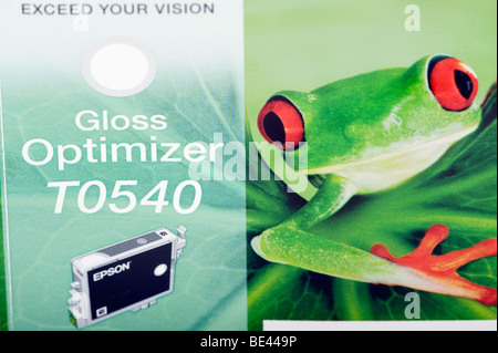 Epson sealed printer color cartridge packet Stock Photo