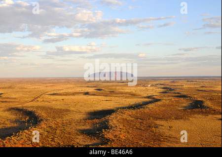 Aerial view of Uluru, Ayers Rock, Uluru-Kata Tjuta National Park, Northern Territory, Australia Stock Photo