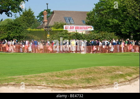 People queuing for tickets at the official opening on the first day of the Wimbledon Tennis Championships 2009 Stock Photo