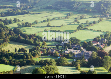 An early morning view of Rosedale Abbey in the North York Moors National Park, North Yorkshire, England, United Kingdom. Stock Photo