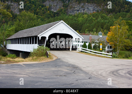 Covered Bridge Over the Ammonoosuc River, Stark, New Hampshire Stock Photo