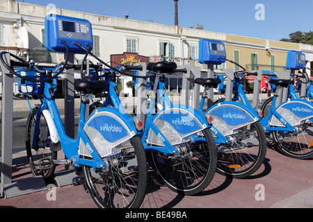 bikes for public hire along promenade des anglais nice south of france Stock Photo