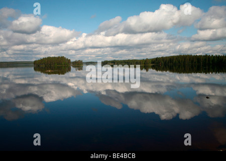 Lake landscape, Lapland, Finland, Europe Stock Photo