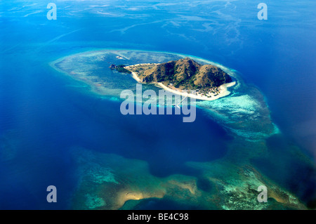 Island, flight from Denpasar, Bali, to Flores, Indonesia, Southeast Asia Stock Photo