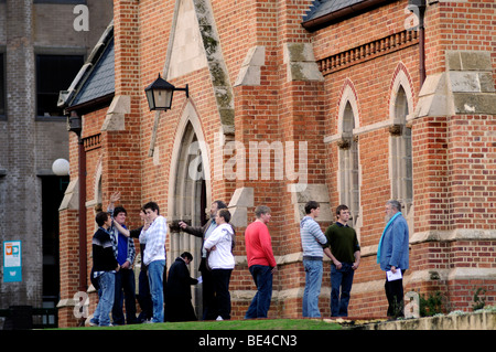 congregation outside st georges cathedral perth western australia Stock Photo