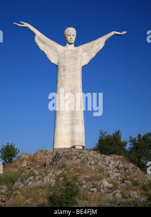 Statue of Christ the Redeemer at Maratea in Southern Italy Stock Photo