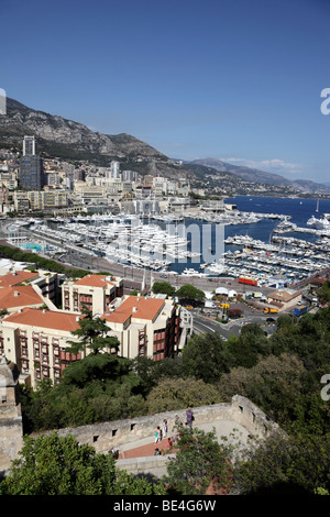 view over the port of monaco from the prince's palace place du palais monaco south of france Stock Photo