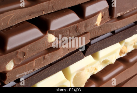 Chocolate, stacked bars Stock Photo