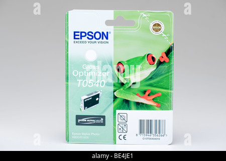 Epson sealed printer color cartridge packet Stock Photo