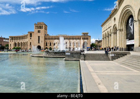 Republic Square with State History Museum, downtown Yerevan, Jerewan, Armenia, Asia Stock Photo