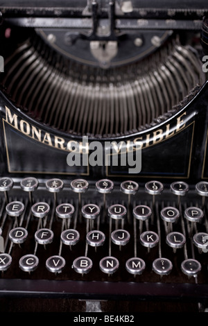 View of an old fashioned typewriter. Stock Photo