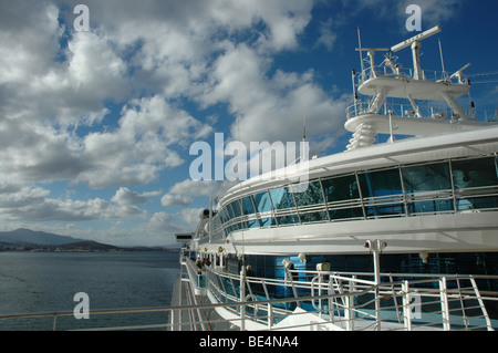 Sapphire Princess leaves Hobart in Tasmania, Stock Photo