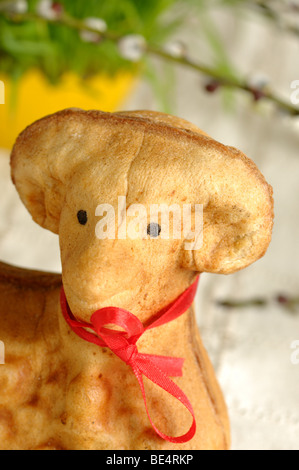Baked Bread in the Form of a aTraditional Easter Ram Stock Photo