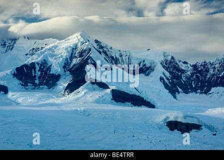 Aerial view of the Mount Blackburn Regal Mountain glacial complex Stock ...