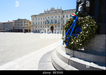 Piazza dell'Unita d'Italia square with Palazzo Lloyd Venezia and Palazzo Pitteri palaces, Trieste, Friuli, Italy, Europe Stock Photo