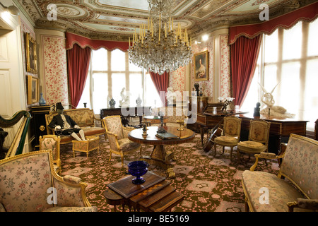 UK, England, Yorkshire, Keighley Cliffe Castle Museum, Great Drawing Room Stock Photo