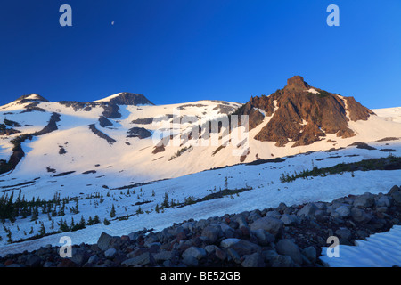 Mount Rainier National Park wilderness near Panhandle Gap along the Wonderland trail in winter Stock Photo