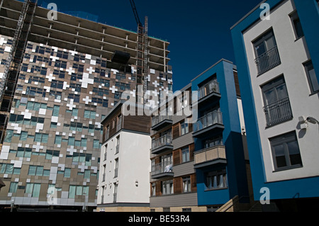 images of the construction of the cube in birmingham, which is a new award winning mixed complex next to the mailbox birmingham Stock Photo