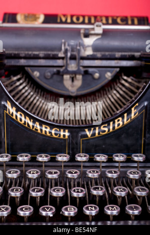 View of an old-fashioned typewriter, circa 1900-1920. Stock Photo