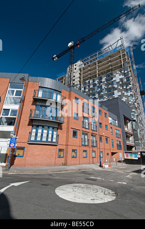 images of the construction of the cube in birmingham, which is a new award winning mixed complex next to the mailbox birmingham Stock Photo