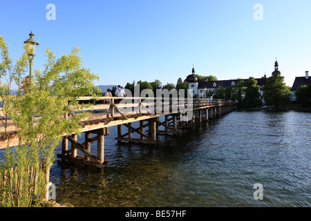 Seeschloss castle Ort in Gmunden, Traunsee lake, Salzkammergut, Upper Austria, Autria, Europe Stock Photo