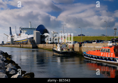 Caribou Ferry boat unloading in North Sydney Cape Breton Island Nova Scotia from Port aux Basque Newfoundland Stock Photo