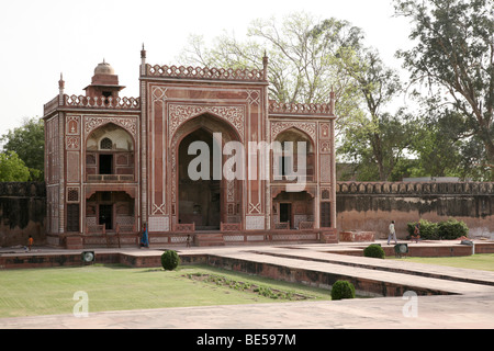 Gatehouse at the tomb of Itimad Ud Daulah, or 'Baby Taj' in Agra, India. Stock Photo