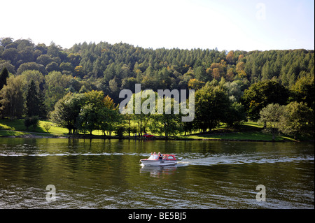 Pleasure boat on Lake Windemere in The Lake District in Cumbria UK Stock Photo