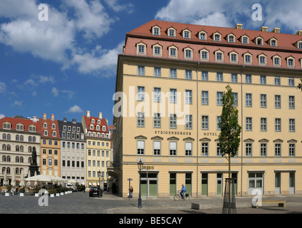 Hotel Steigenberger, Neumarkt square, Dresden, Saxony, Germany, Europe Stock Photo