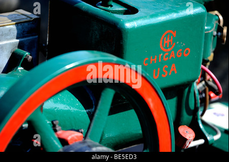 Vintage tractor engine close up Stock Photo