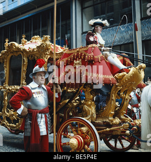 Pikeman and liveried coachman Lord Mayor's show London England UK Stock Photo