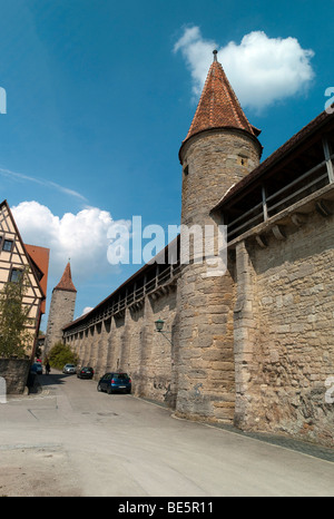 Western city wall, Rothenburg ob der Tauber, Bayern, Deutschland, Europa Stock Photo