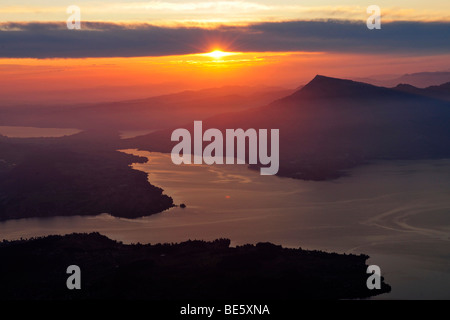 Sunrise over Lake Lucerne with view on the the Rigi mountain from Mount Pilatus, Switzerland, Europe Stock Photo