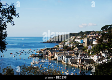 a view of fowey from the hall walk in cornwall, uk Stock Photo