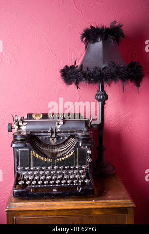 View of an old-fashioned typewriter, circa 1900-1920. Stock Photo