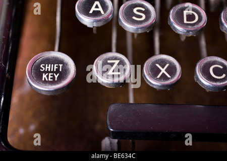 View of an old fashioned typewriter. Stock Photo