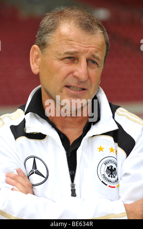 Ulrich Pfister, national coach of the blind and partially sighted football team, Mercedes-Benz Arena, Stuttgart, Baden-Wuerttem Stock Photo