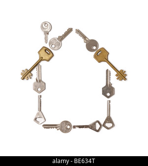 Conceptual house symbol made from keys Stock Photo
