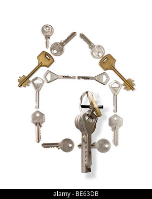 Conceptual house symbol made from keys Stock Photo
