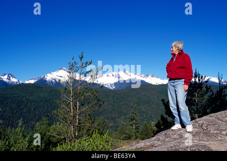 Tantalus Range (Coast Mountains), Mountain Viewpoint near Whistler and Squamish, BC, British Columbia, Canada, along Highway 99 Stock Photo