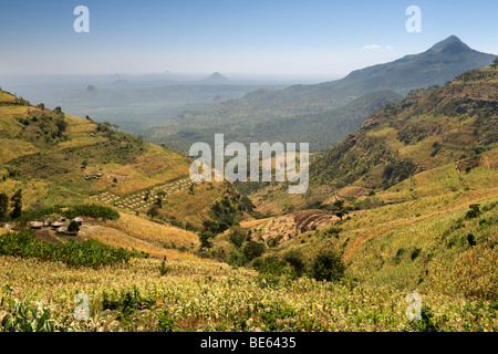 View across the Great Rift Valley from the slopes of Mount Elgon in Uganda. Stock Photo