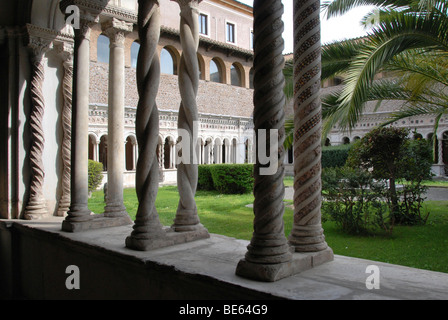 Cloister, Basilica of St. John Lateran, Basilica di San Giovanni in Laterano, historic city centre, Rome, Italy, Europe Stock Photo