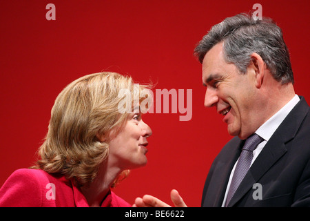 RUTH KELLY MP& GORDON BROWN MP SECRETARY OF STATE FOR TRANSPO 24 September 2008 MANCHESTER CENTRAL MANCHESTER ENGLAND Stock Photo