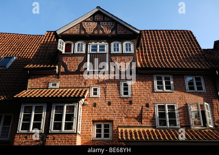 Old ornate half-timbered house, 1694, in the old town, Lueneburg, Lower Saxony, Germany, Europe Stock Photo