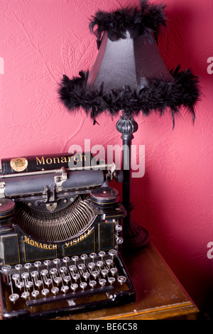 View of an old-fashioned typewriter, circa 1900-1920. Stock Photo